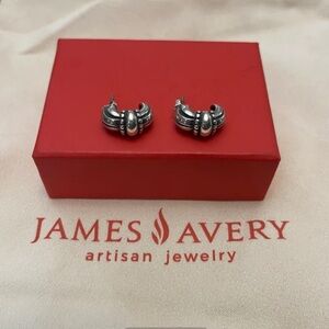 James Avery Silver Beaded Huggable Earrings